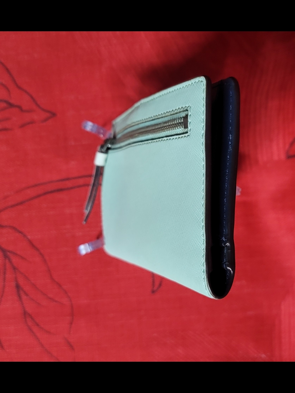 Kate Spade Cameron Two-Tone Mint Green and Cream Bifold Wallet - Picture 9 of 10